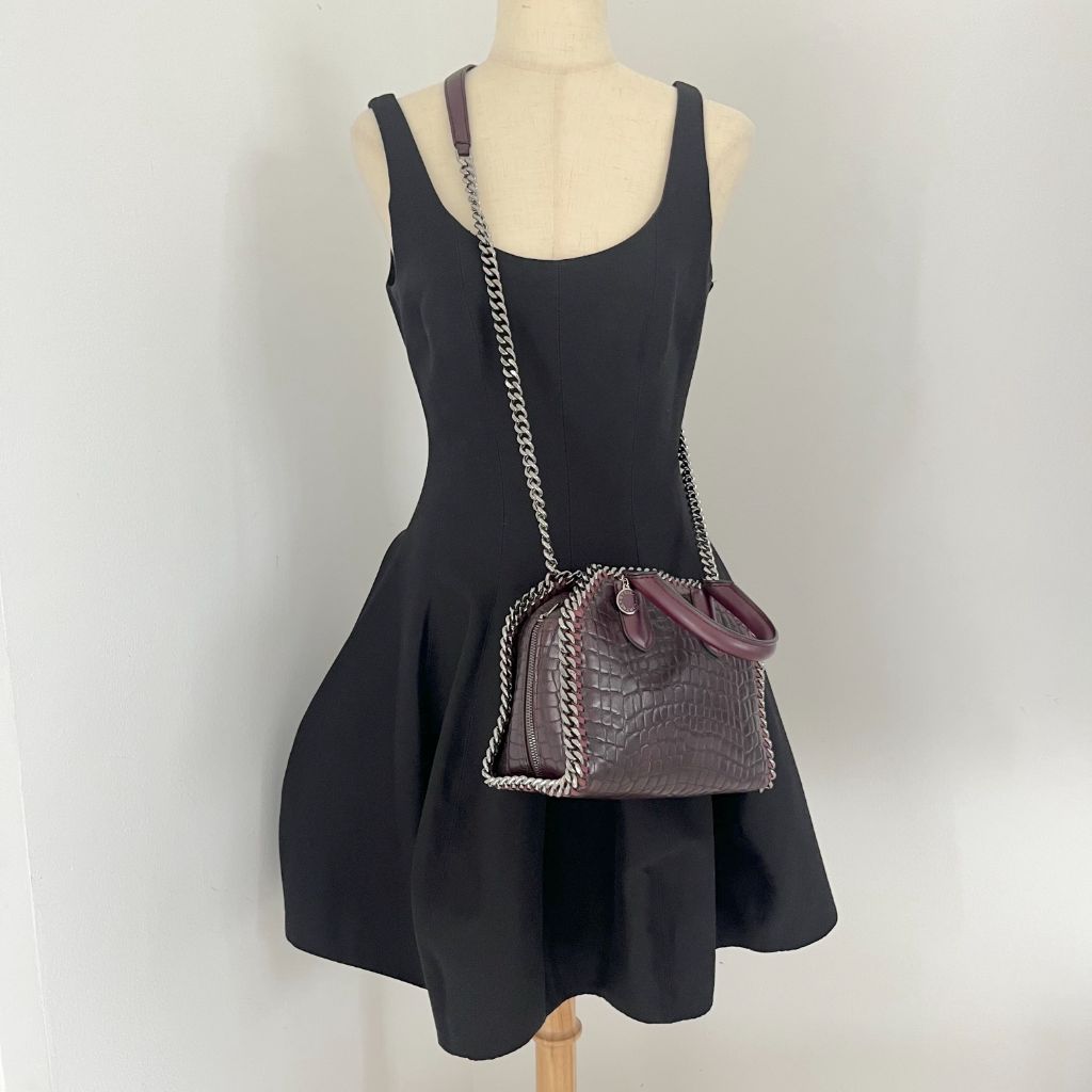 Stella McCartney Falabella Box Crocodile top handle bag