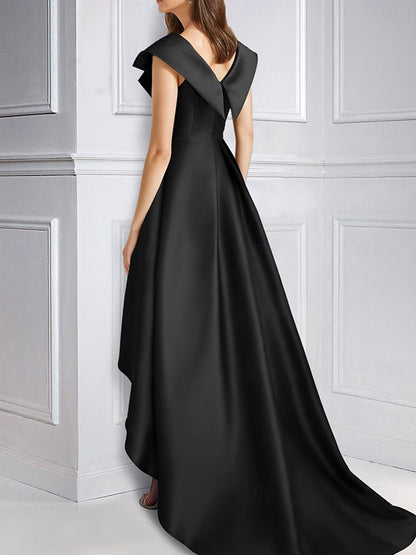 Satin Pleated Appliques Dress