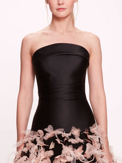 Multi-layer Feather Embroidery Temperament Women's Gown