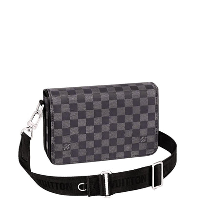 LOUIS VUITTON STUDIO MESSENGER DAMIER BLACK AND GREY 23CM N50007