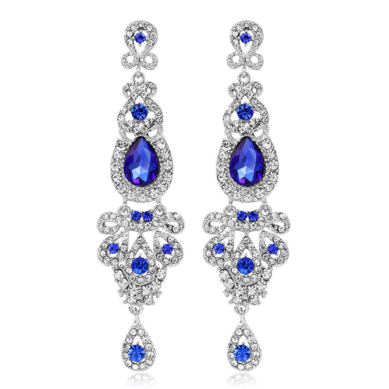 Hundred alloy and diamond crystal earrings