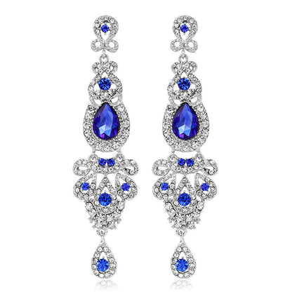 Hundred alloy and diamond crystal earrings