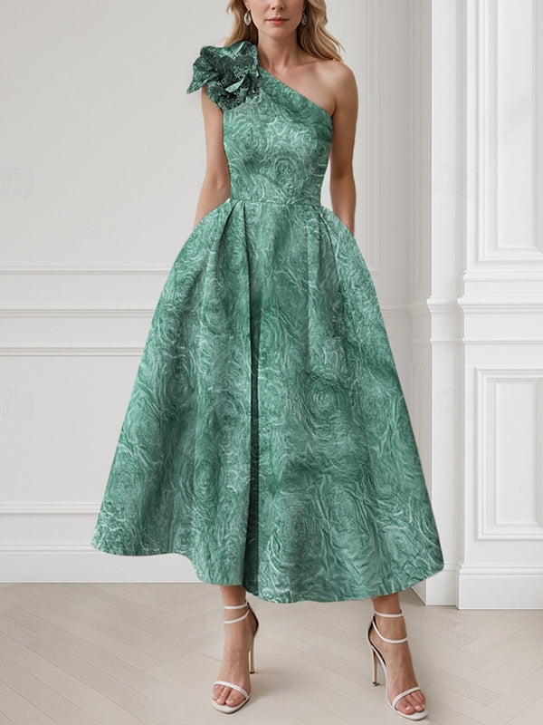 One-shoulder Floral Elegant Women's Dress