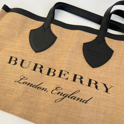 Burberry Raffia Tote bag with Leather Handles