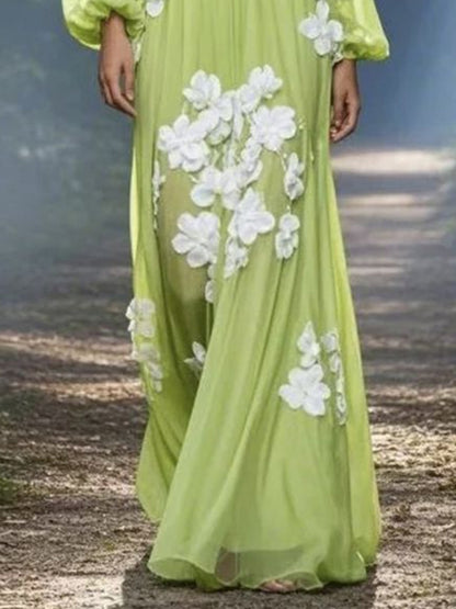 Handmade Applique Temperament Women's Dress