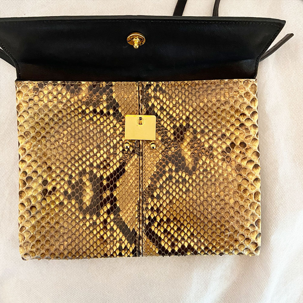 Marni Python Tan Clutch Bag