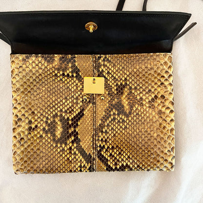 Marni Python Tan Clutch Bag