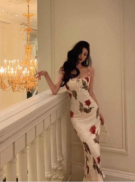 Sexy Sheath Floral Blue 21st Birthday Dress Party Gown Birthday Outfits Birthday Dress Ideas For Women DP1891