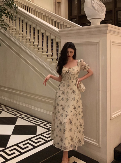 Sexy A line Square Chiffon Floral 21st Birthday Dress Party Gown Birthday Outfits Birthday Dress Ideas For Women DP1884