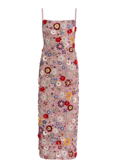 Suspender Sequins Midi Dress