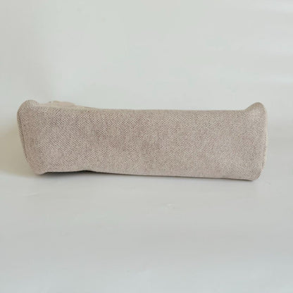 Hermes Chocolate Brown/Beige Toile and Leather Herbag 31 Bag