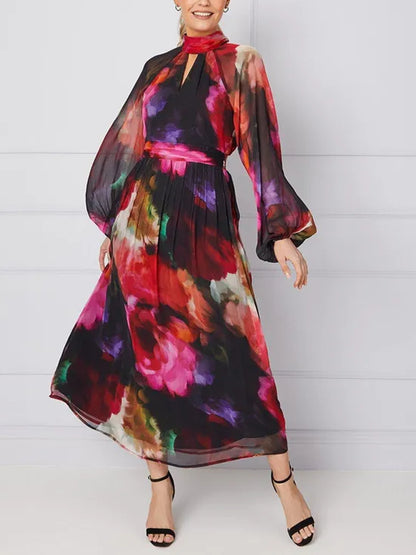 Floral Tie Back Midi Dress