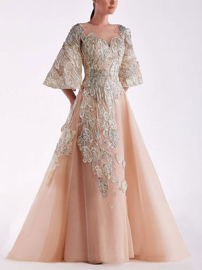 Heavy Hand Embroidered Temperament Women's Dress