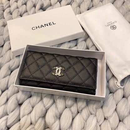 CHANEL 24C BLACK CAVIAR CHAIN WITH CHARMS WOC