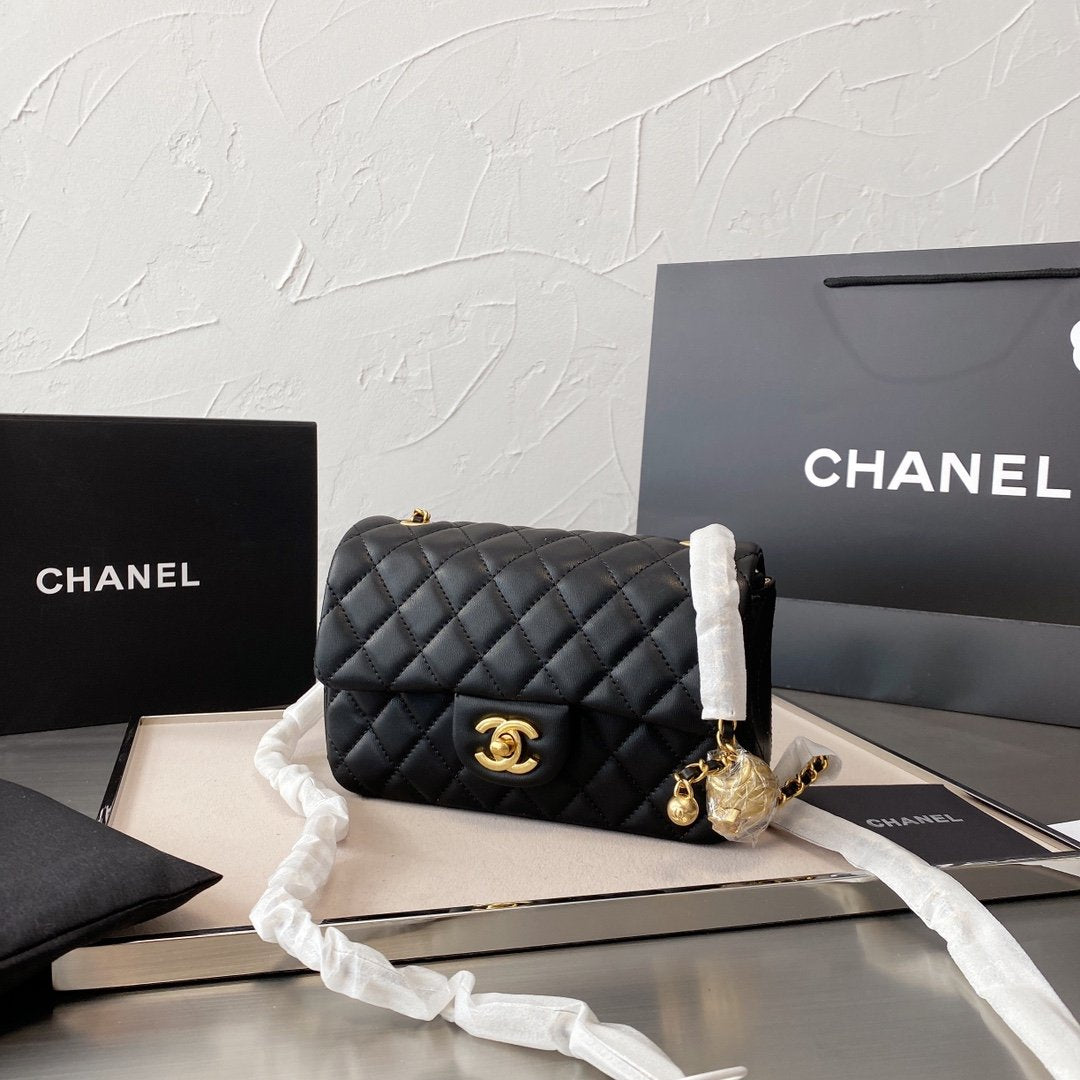 Chanel Quilt Gold Ball Purse