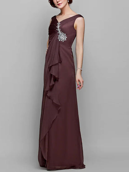 V-neck Sleeveless Solid Color Maxi Dress