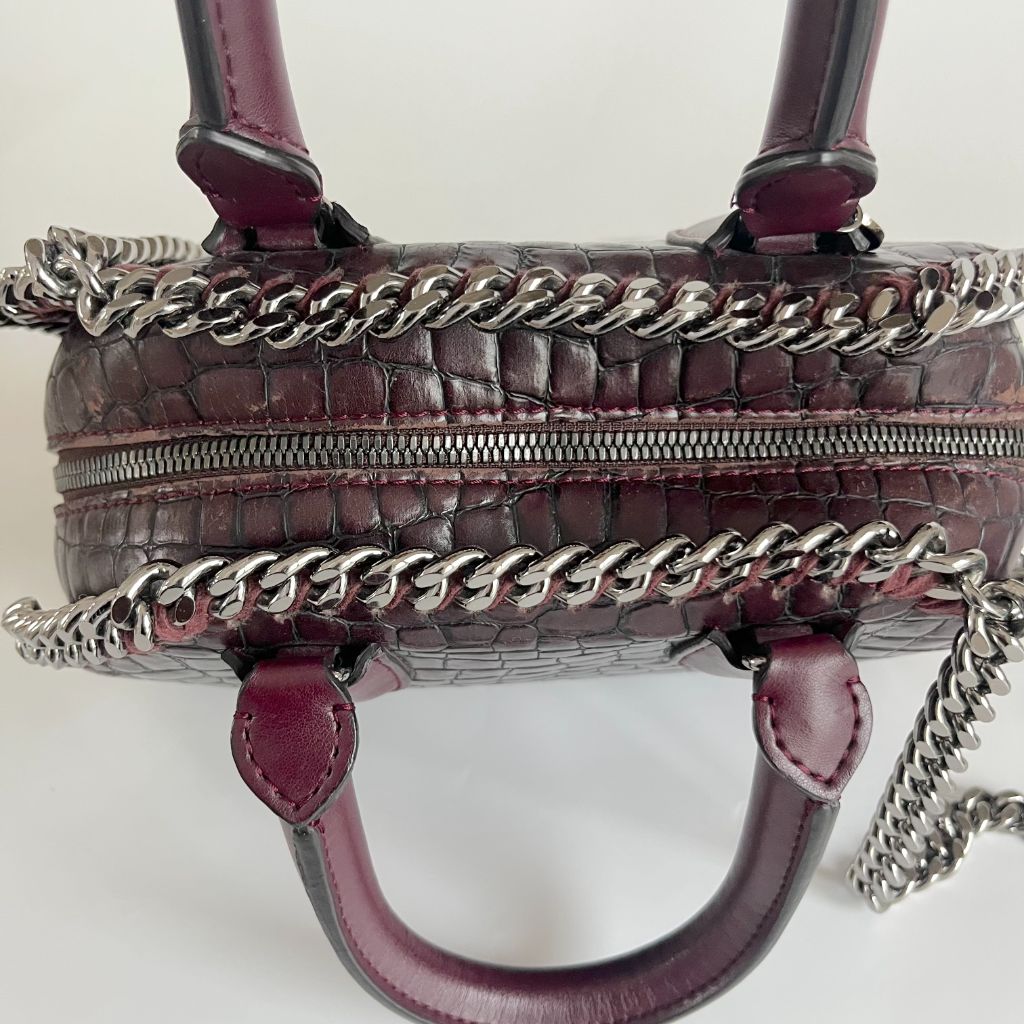 Stella McCartney Falabella Box Crocodile top handle bag