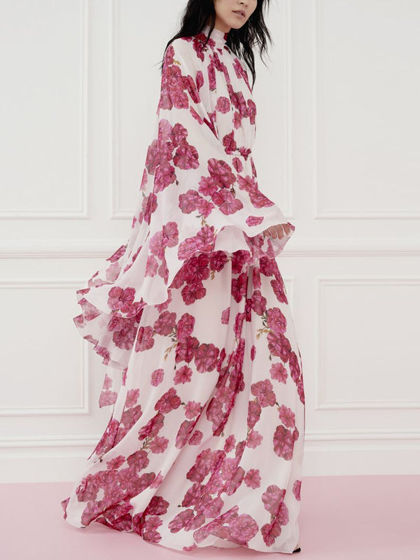 Flowing Chiffon Print Women's Dress