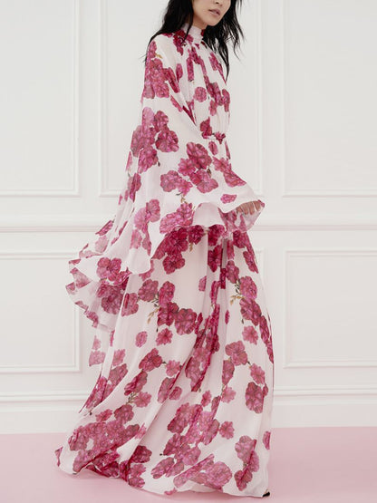 Flowing Chiffon Print Women's Dress