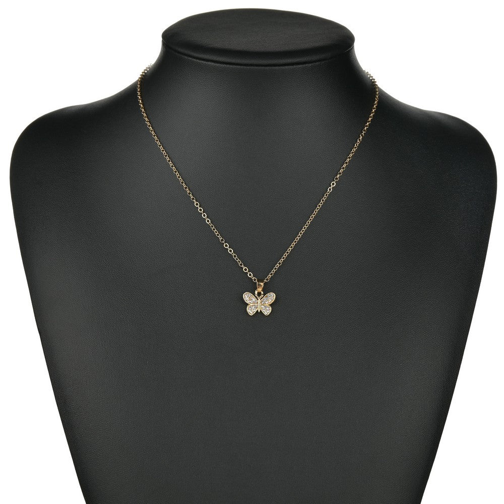 Rhinestone Butterfly Necklace