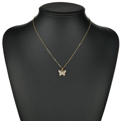 Rhinestone Butterfly Necklace