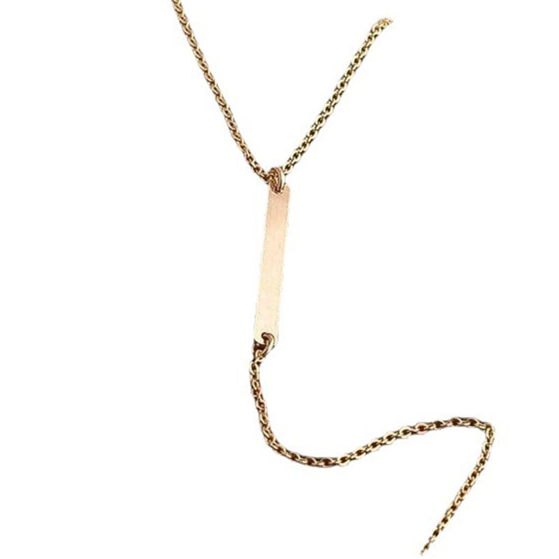 metal bar geometric triangle tassel pendant necklace