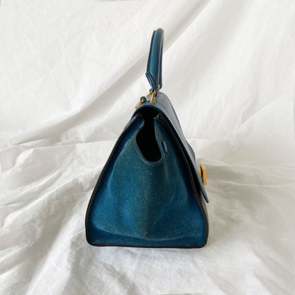 Céline Blue Suede and Leather Mini Trapeze Bag