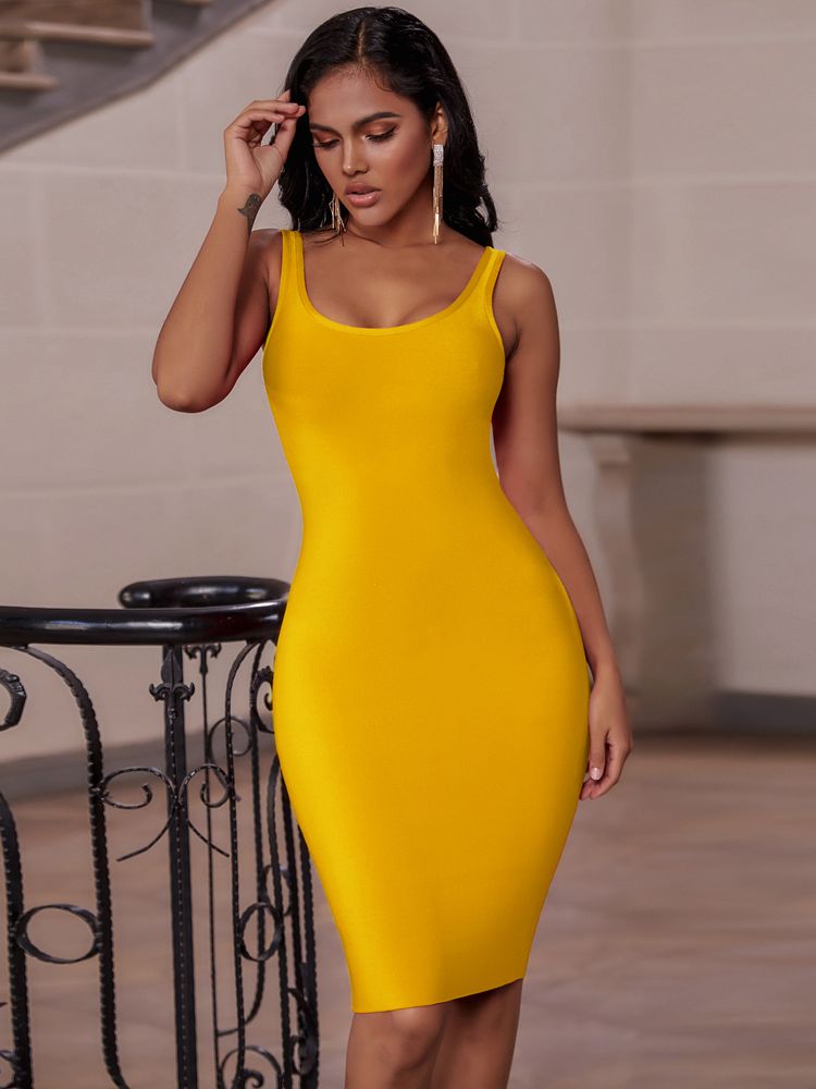 loveedsTM - Elegant Sleeveless Bodycon Bandage Dress for Women 2024 Summer Basic Green Sexy Dresses Roung Neck Evening Club Party Dress Midi