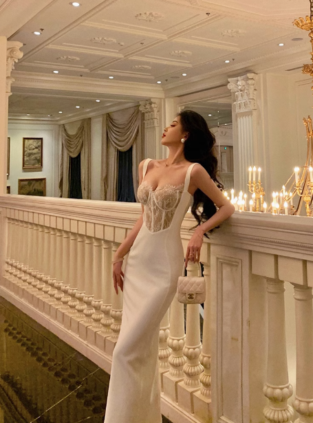 Sexy Sheath Straps White Lace 18th Birthday Dress Long Party Birthday Outfits For Women DP0156