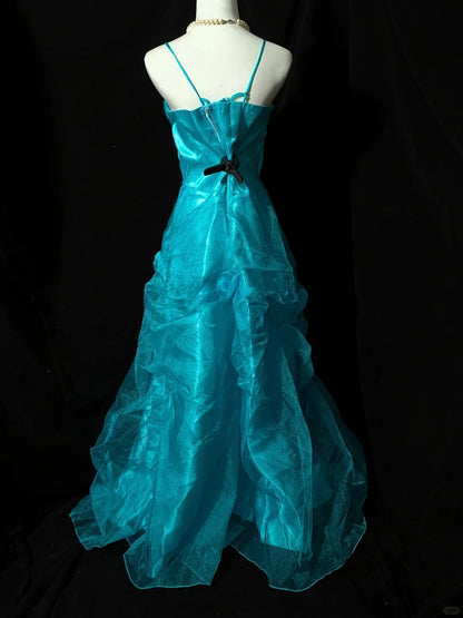 Blue adult dress sweet elegant tulle long ball gown evening dress gh4471