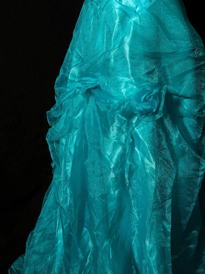 Blue adult dress sweet elegant tulle long ball gown evening dress gh4471