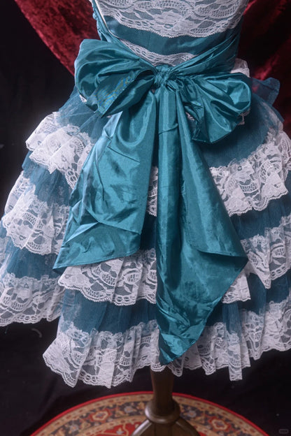 Blue Ocean Lace Homecoming Dress Vintage Prom Dress Birthday Dress gh4539