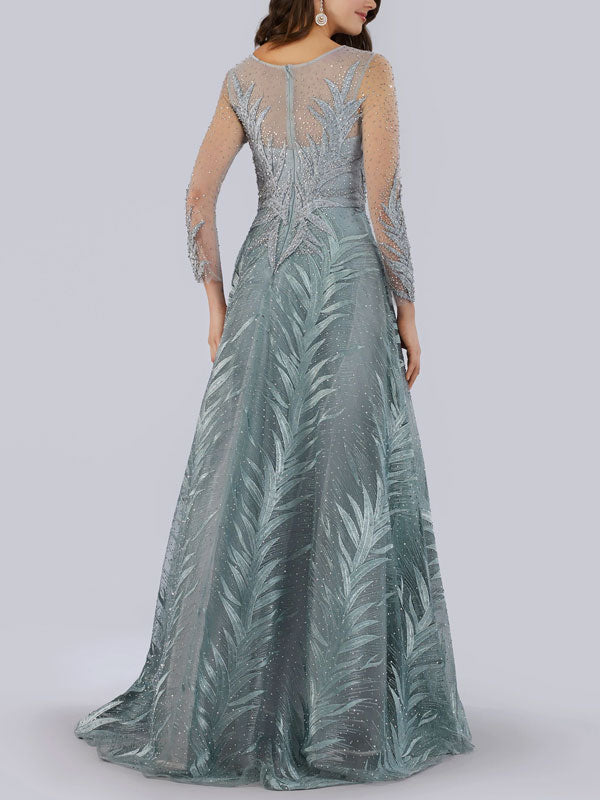 Lace see-through elegant ladies wedding dress