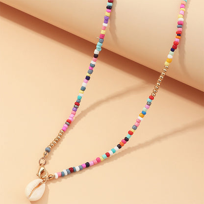 Colorful Rice Beads Shell Necklace