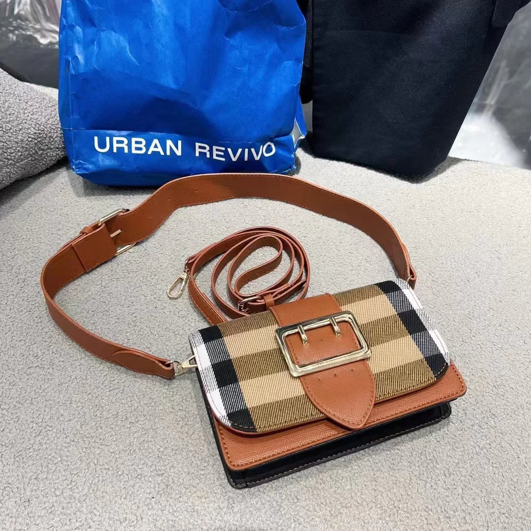 BB classic plaid small square bag