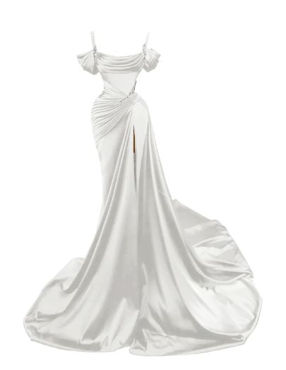 Sexy Dark Green Satin Mermaid Prom Dresses 2022 Spaghetti Straps Pleats Seep Train Formal Evening Occasion Pageant Gowns SA1038