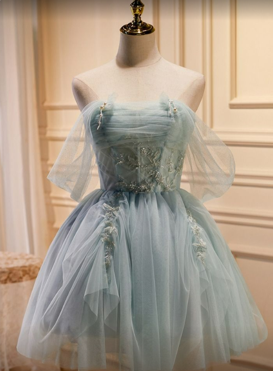 Sweet Light Green Tulle Homecoming Dress SH581