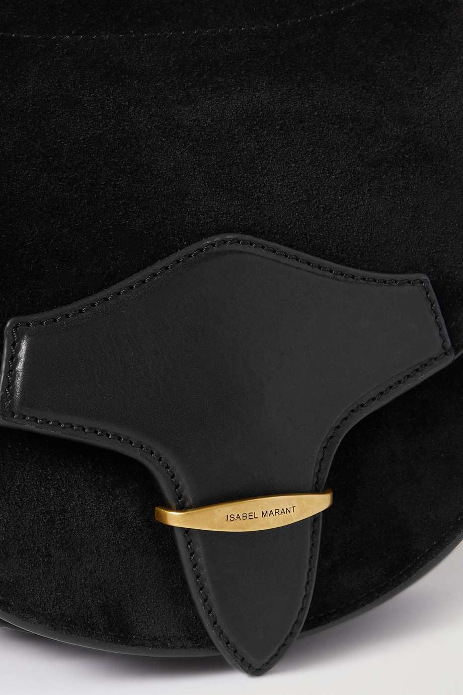 ISABEL MARANT Botsy leather-trimmed suede shoulder bag