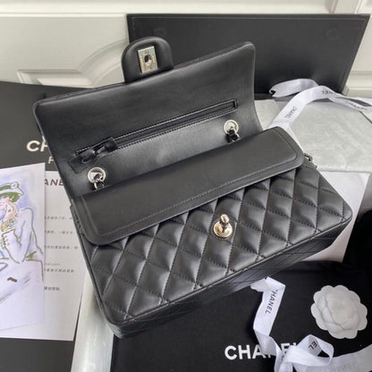 CHANEL CLASSIC HANDBAG Lambskin & Silver Metal