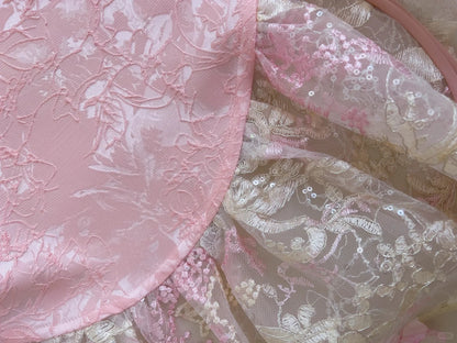 Pink Lace Vintage Flowy long/Short Homecoming Dress Chiffon Ball Gown Birthday Party Dress gh4406