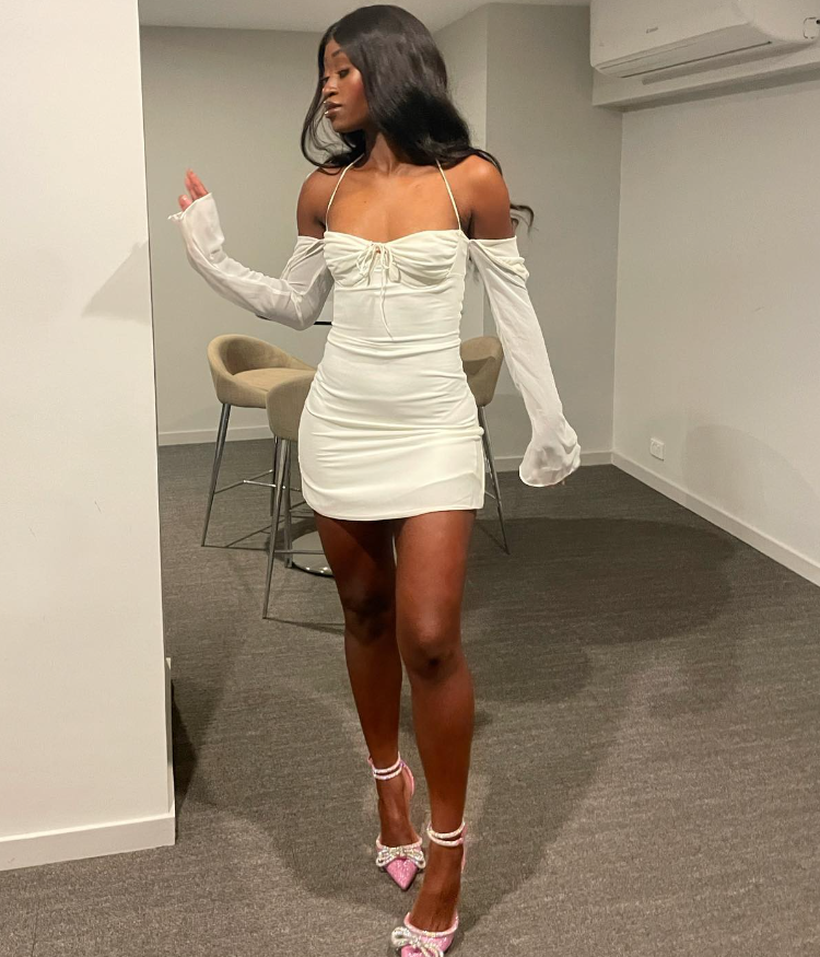 Sexy Birthday Dress Short Bodycon White Long Chiffon Prom Dress SH1312