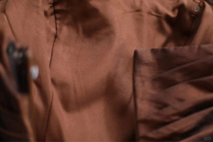 Brown retro palace puff short homecoming dress princess dress taffeta satin handmade beading adult ceremony birthday party gh4374