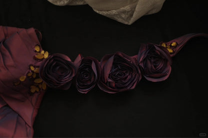 Symphony Purple Fashion Sexy Handmade Rose Flower Short Taffeta Satin Homecoming Dress Birthday Party Dress Cocktail Party Dress Evening Dress Retro Princess Dress Wedding Adult Ceremony Birthday Party gh3963