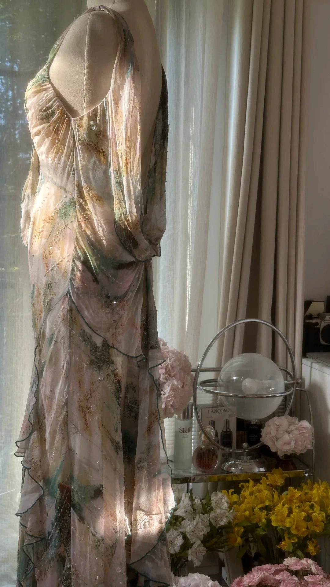 Fairy Beading Elegant Long Tiered Chiffon Ball Gown Evening Gown Party Dress gh4752