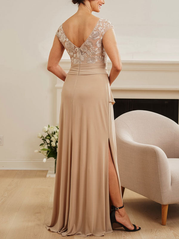 Exquisite Lace Side Slits Women's Dress