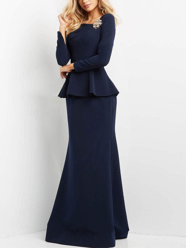 Solid Color Long Sleeves Maxi Dress