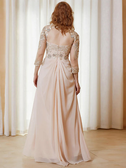 V-neck Lace Solid Color Maxi Dress