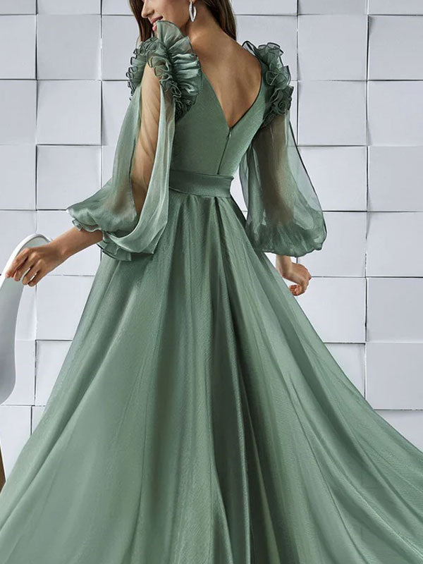 Elegant sexy bubble sleeve temperament women's dress