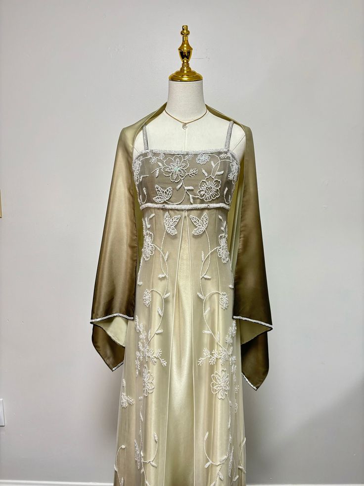 Champagne color gorgeous retro gradient exquisite beaded long elegant tulle ball gown evening dress party dress prom dress gh3192