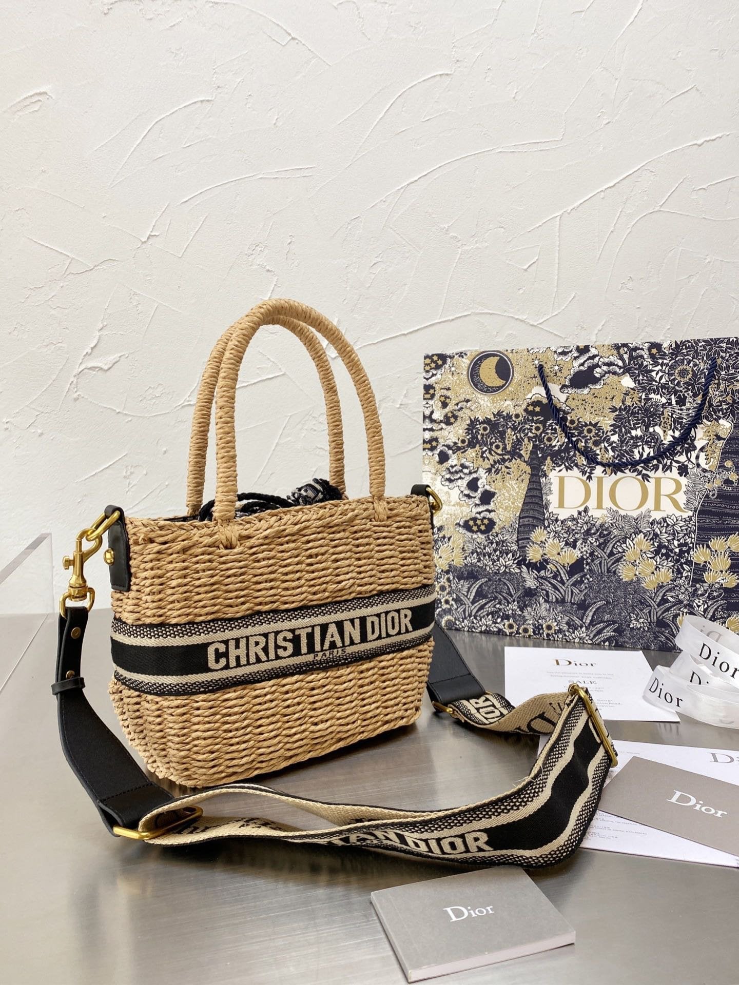 DIOR WICKER BUCKET BAG